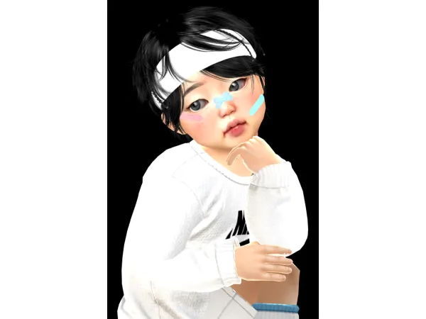 Alpha MoooD Hair N115 V12 CONVERSION FOR TODDLER AND CHILD by yourjinworld - The Sims 4 Custom Content