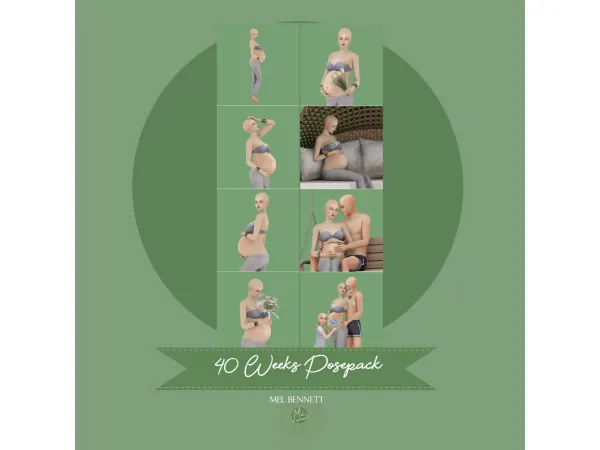 Mix 40 Weeks Posepack - The Sims 4 Custom Content