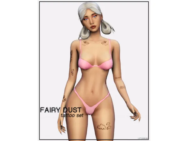 Mix Fairy Dust Tattoo Set - The Sims 4 Custom Content