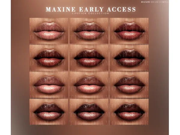 Alpha MAXINE LIPSTICK COLLECTION by BoatAom - The Sims 4 Custom Content