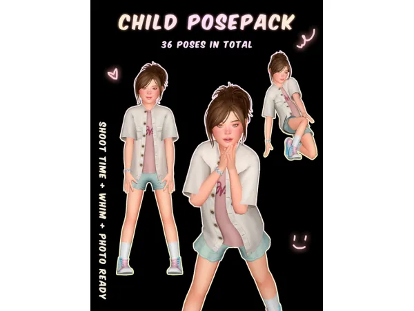 Mix Child Posepack by Wotunciba - The Sims 4 Custom Content