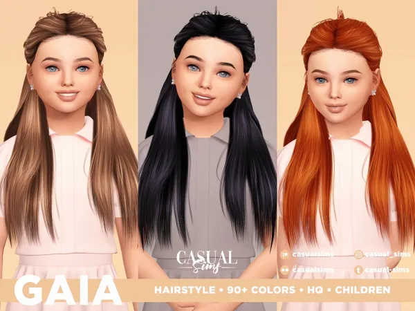 Alpha Gaia Hairstyle Children - The Sims 4 Custom Content