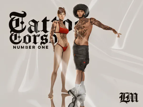 Mix TattooTorso N1 by LaMirageSims4 - The Sims 4 Custom Content