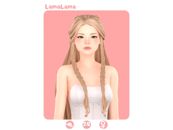 Maxis Match LamaLama Hair Pheobe - The Sims 4 Custom Content