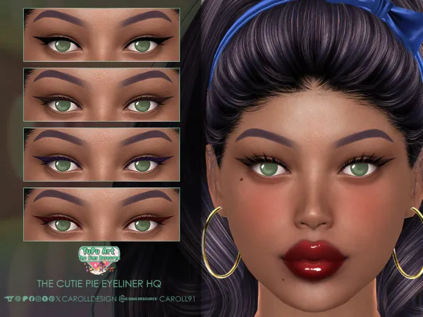 Maxis Match TuPu Art Collab The Cutie Pie Eyeliner HQ by Caroll912 - The Sims 4 Custom Content