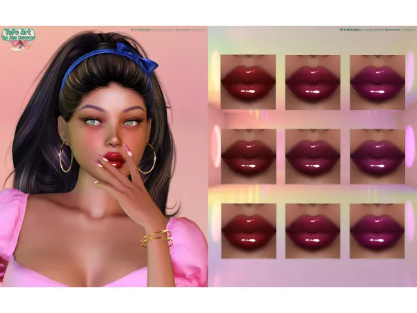 Mix TuPu Art Collab The Cutie Pie Lip Gloss HQ by Caroll912 - The Sims 4 Custom Content