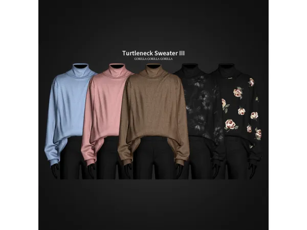 Alpha Turtleneck Sweater III by gorillax3 - The Sims 4 Custom Content