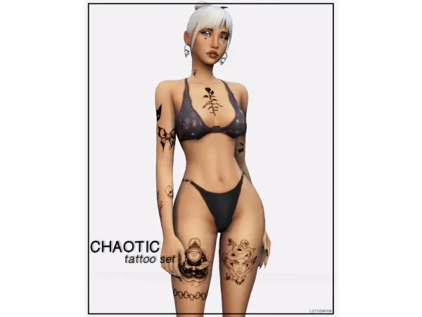 Mix Chaotic Tattoo Set - The Sims 4 Custom Content