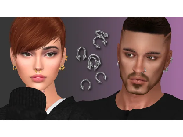 Maxis Match Cone spike piercing set by NataliS - The Sims 4 Custom Content
