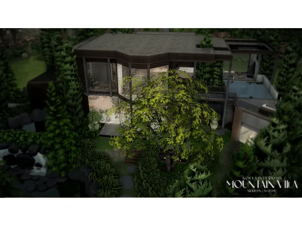Alpha Mountain Villa u2013 A Modern Retreat in Nature by soulsis - The Sims 4 Custom Content