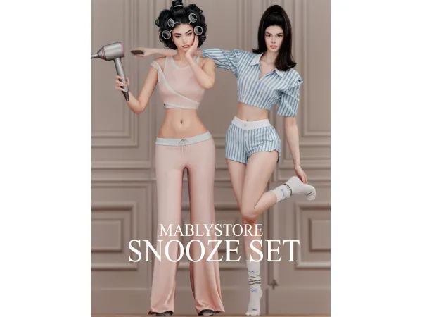 Alpha SNOOZE SET by mably - The Sims 4 Custom Content
