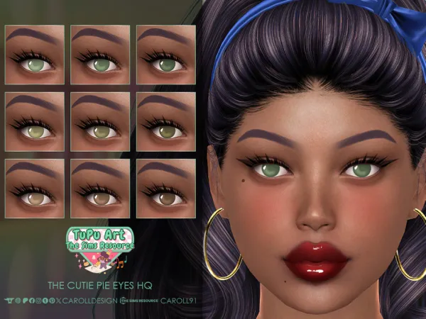 Maxis Match TuPu Art Collab The Cutie Pie Eyes HQ by Caroll912 - The Sims 4 Custom Content