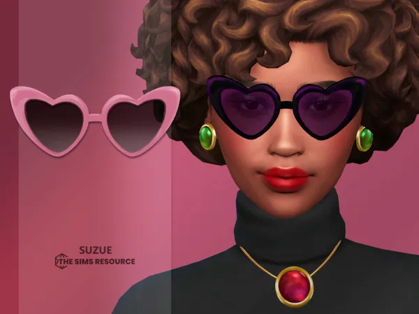 Maxis Match TuPu Art Collab Heart Glasses by Suzue - The Sims 4 Custom Content