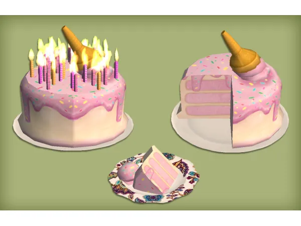 Ice Cream Birthday Cake by jacky93sims - The Sims 2 Custom Content