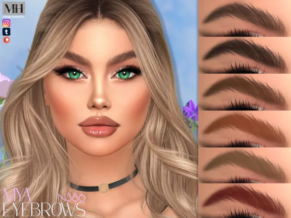 Alpha Mya Eyebrows N386 by MagicHand - The Sims 4 Custom Content