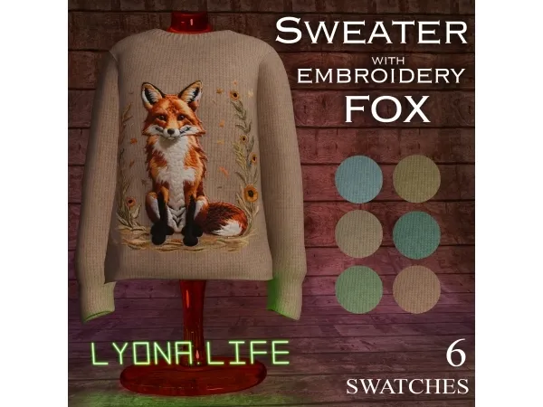Mix Sweater FoxEmbroidery - The Sims 4 Custom Content