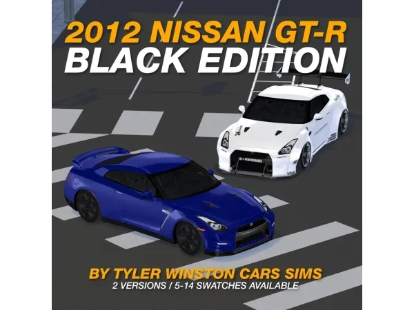 Alpha Tyler Winston Cars 2012 Nissan GT R Black Edition (R35) - The Sims 4 Custom Content