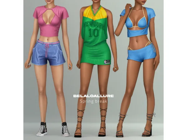 Alpha Belaloallure spring break collection - The Sims 4 Custom Content