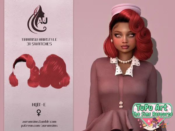 Alpha TuPu Art Collab Tiramisu hairstyle (alpha style) - The Sims 4 Custom Content