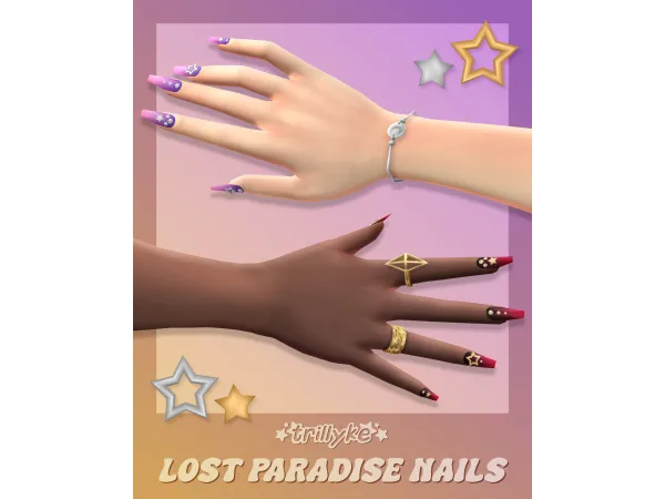 Maxis Match Lost Paradise Nails by trillyke - The Sims 4 Custom Content