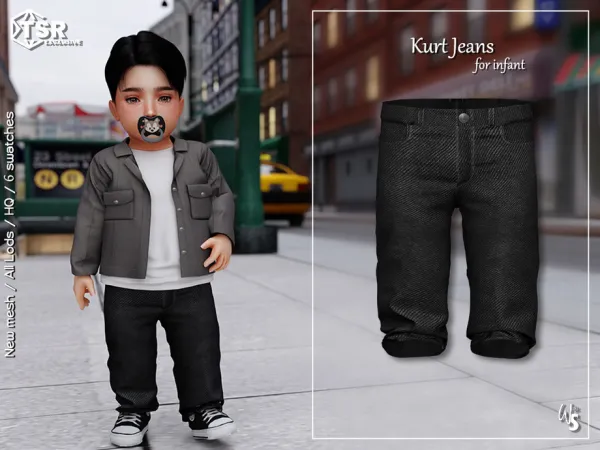 Alpha Kurt Set Jeans for infant by wisteriasims - The Sims 4 Custom Content