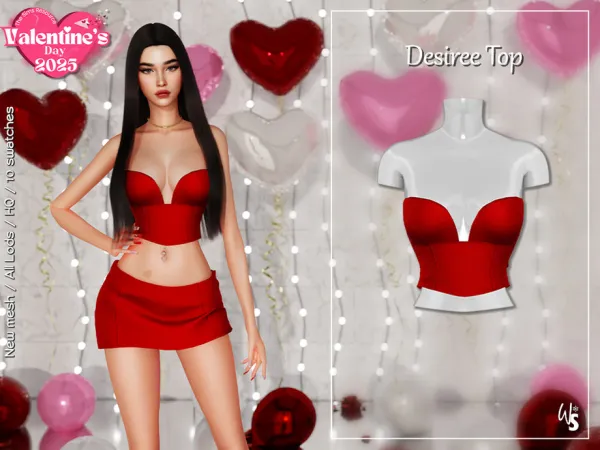 Alpha Desiree Top - The Sims 4 Custom Content