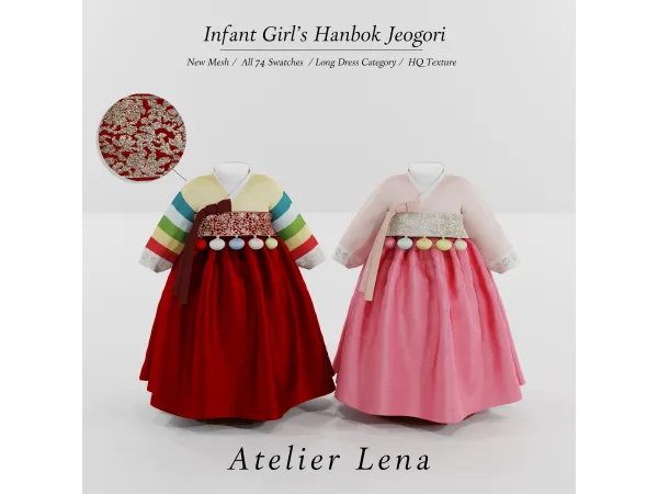 Alpha [Atelier Lena] Infant Girl's Hanbok Jeogori - The Sims 4 Custom Content