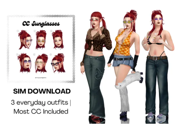 Maxis Match Y2K ish Sim Download by AuniqaSims - The Sims 4 Custom Content
