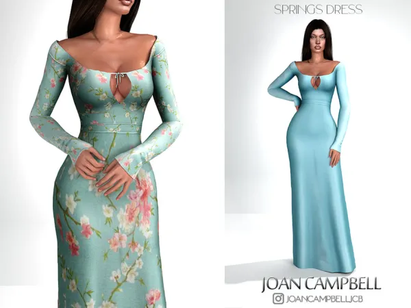 Mix SPRING DRESS by Joan_Campbell_Beauty_ - The Sims 4 Custom Content