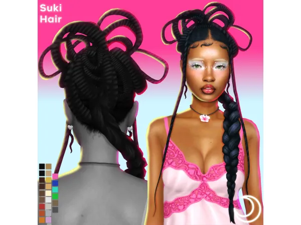 Maxis Match SUKI HAIR by IMVIKAI - The Sims 4 Custom Content