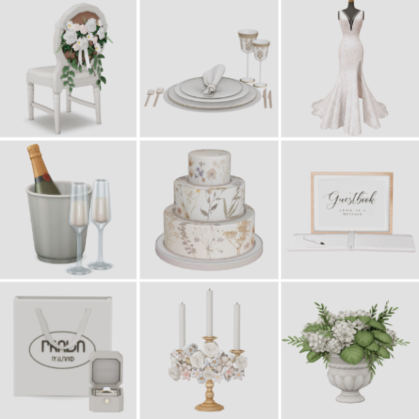 Maxis Match Wedding Day Essentials by simsfinds - The Sims 4 Custom Content