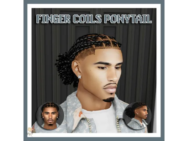 Alpha FINGER COILS PONYTAIL by khadijah551 - The Sims 4 Custom Content