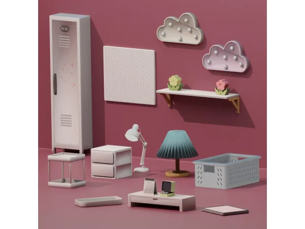 Maxis Match Teen Study Set by SnootySims - The Sims 4 Custom Content