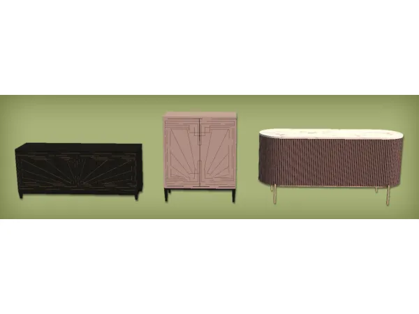 jacky93sims Carraway Sideboard Drinks Cabinet Ribbed Oval Sideboard - The Sims 2 Custom Content