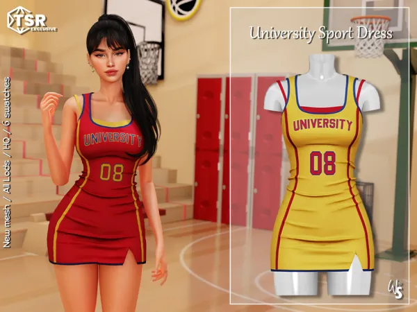 Alpha University Sport Dress - The Sims 4 Custom Content