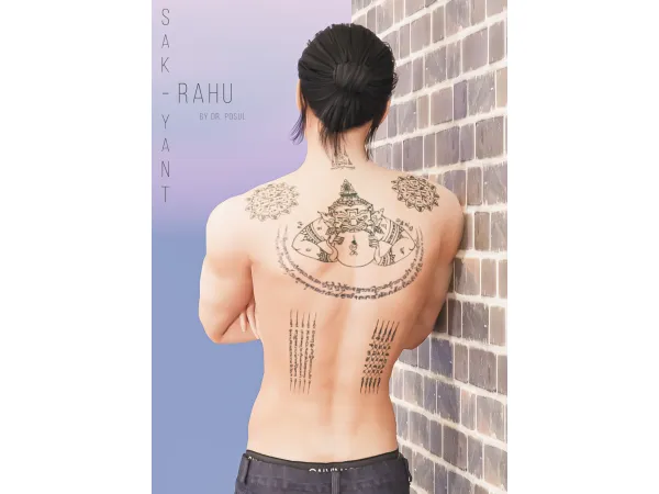 Mix Tattoo Collection Sak Yant Pallet Rahu by po_sul - The Sims 4 Custom Content
