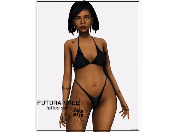 Mix Futura Free Tattoo Set - The Sims 4 Custom Content