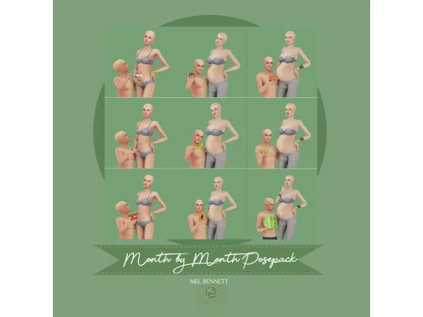 Mix Month by Month Posepack - The Sims 4 Custom Content