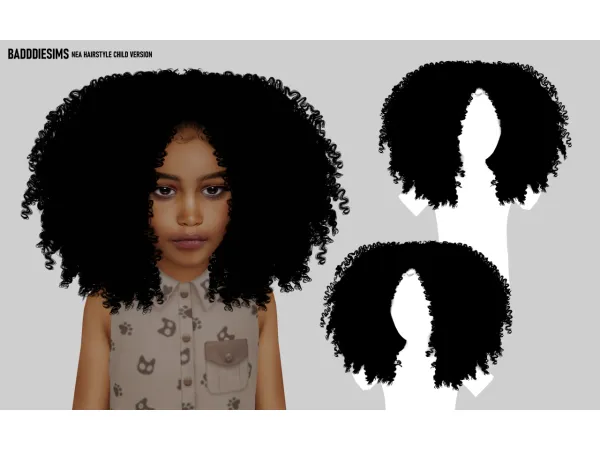 Alpha BADDDIESIMSNEA HAIRSTYLE CHILD VERSION - The Sims 4 Custom Content