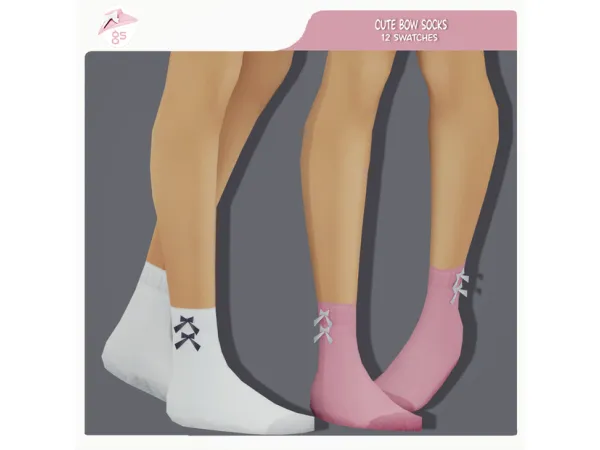Mix Cute Bow Socks by Guemarasims - The Sims 4 Custom Content