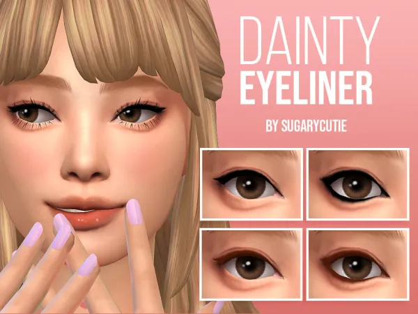 Maxis Match Dainty Eyeliner by SugaryCutie - The Sims 4 Custom Content