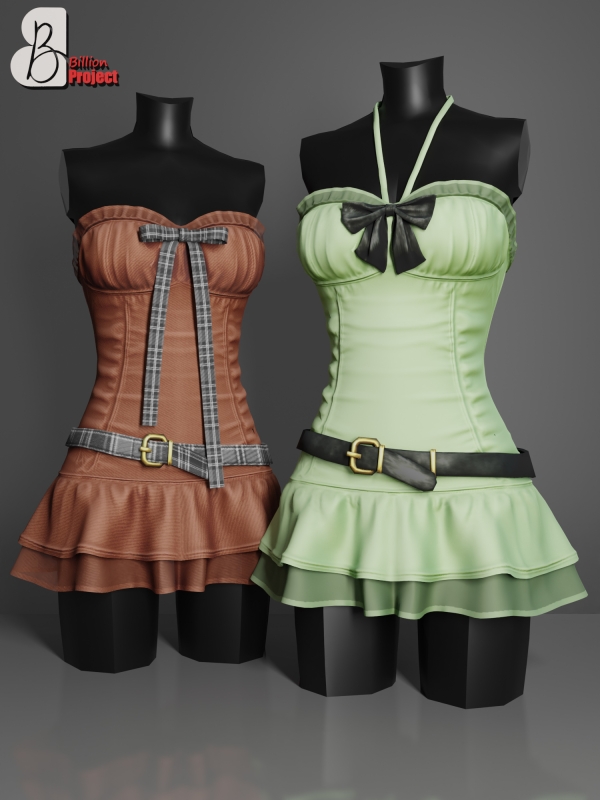 Alpha BillionProject Lily Mini dress by billion_project666 - The Sims 4 Custom Content