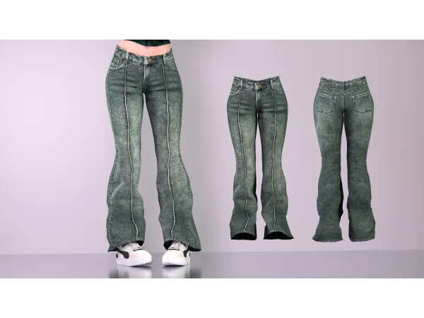 Alpha ALICE FLARED JEANS WITH ARROWS by astya96 - The Sims 4 Custom Content