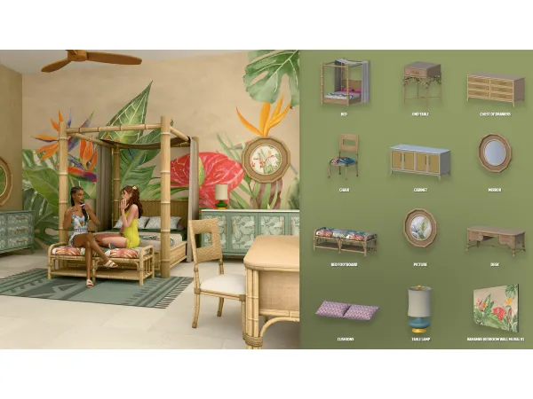 Maxis Match BAHAMAS BEDROOM PART 2 ModCo Studios - The Sims 4 Custom Content
