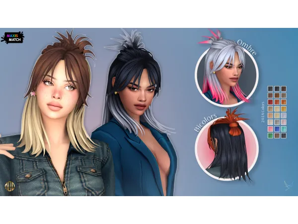 Maxis Match CHLOE HAIRSTYLE by Aeris - The Sims 4 Custom Content