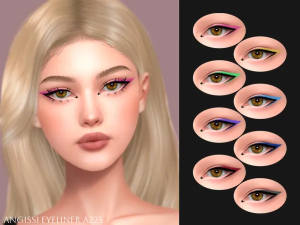 Mix Eyeliner A225 by ANGISSI - The Sims 4 Custom Content