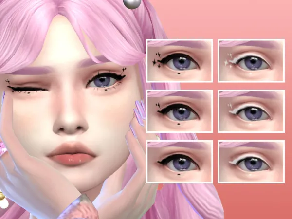Maxis Match Kira Kira Eyeliner by SugaryCutie - The Sims 4 Custom Content