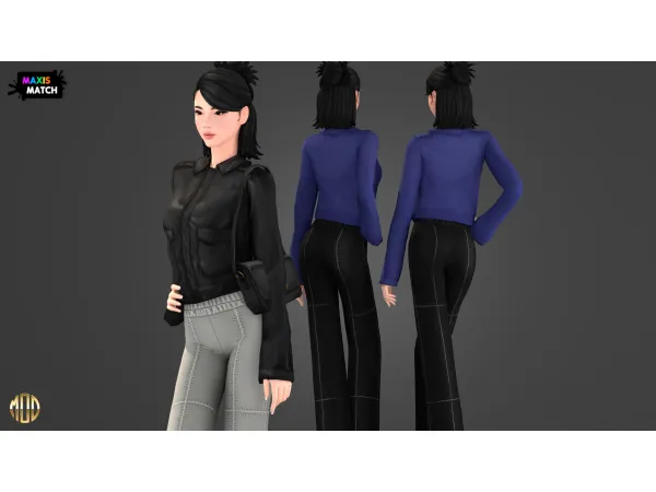 Maxis Match Leah Set Jacket by Modco Studios - The Sims 4 Custom Content