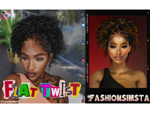 Alpha Flat Twist Pony Edition by FashionSimsta - The Sims 4 Custom Content
