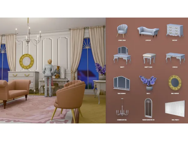 Maxis Match LE JARDIN BEDROOM PART 2 ModCo Studios - The Sims 4 Custom Content